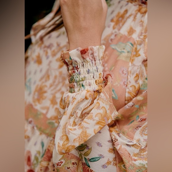 Sezane Estel Dress in Camel Patchwork Size 2 NWT - Picture 5 of 15